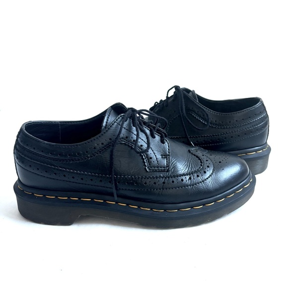 DR. MARTENS' 3989 Vintage Brogue Lace Up Wingtip Oxford Leather Shoes Black Sz 7 - Picture 9 of 17